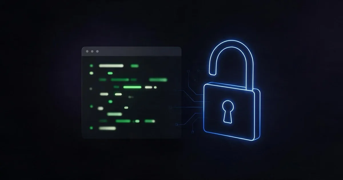 Terminal window with a curl command returning a chat completion, next to an open padlock